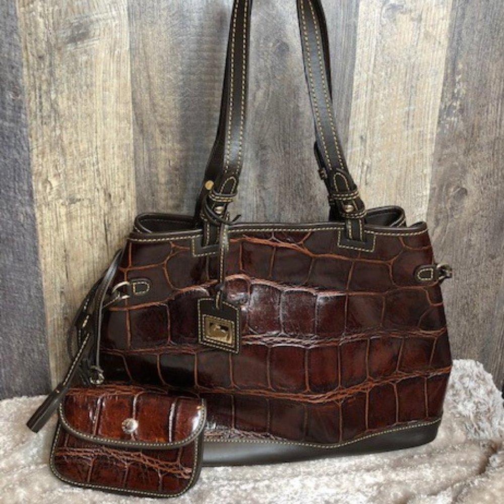 SOLD!! NWOT - Dooney & Bourke Croco Embossed Leather Tote